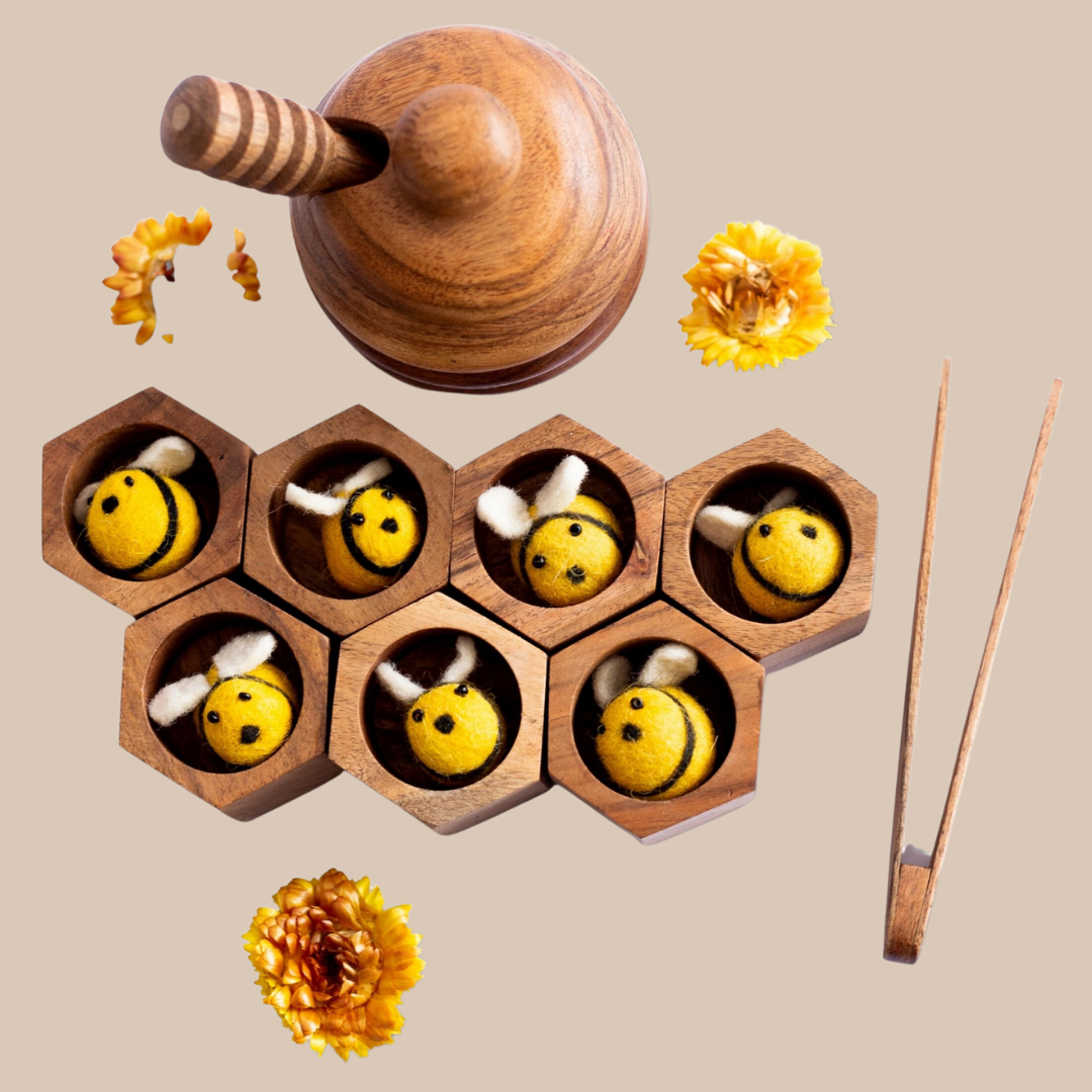Montessori Wooden Beehive Sorting Toy