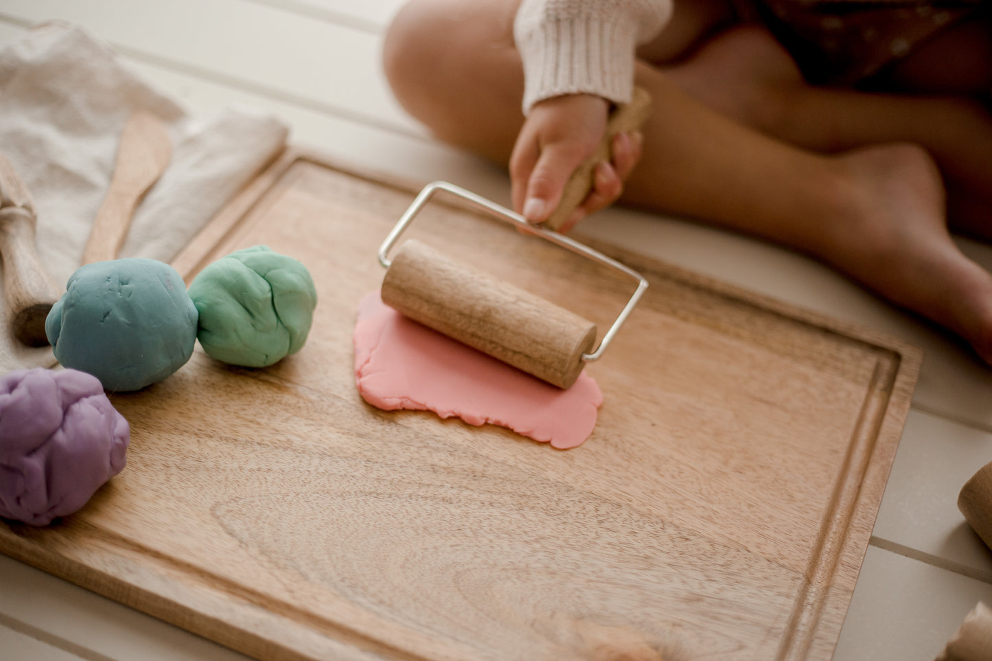 Montessori Wooden Playdough Tools Set