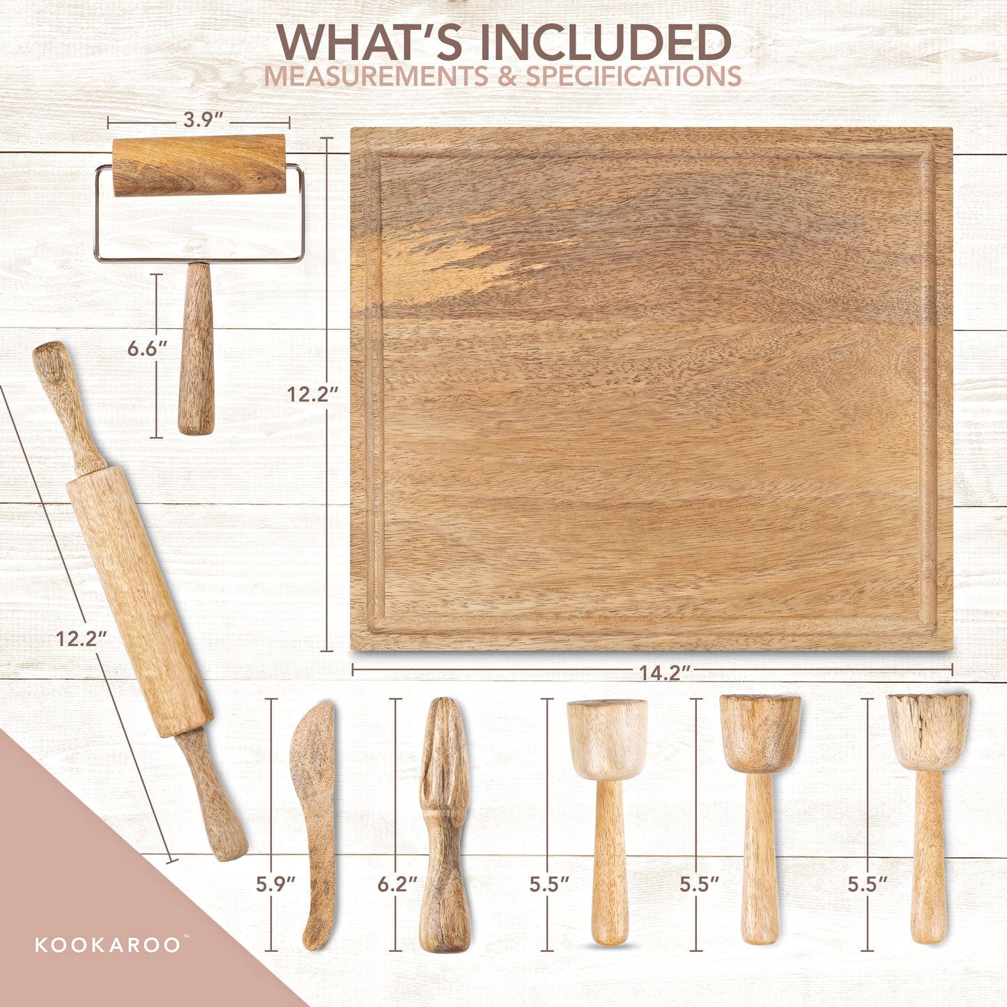 Montessori Wooden Playdough Tools Set