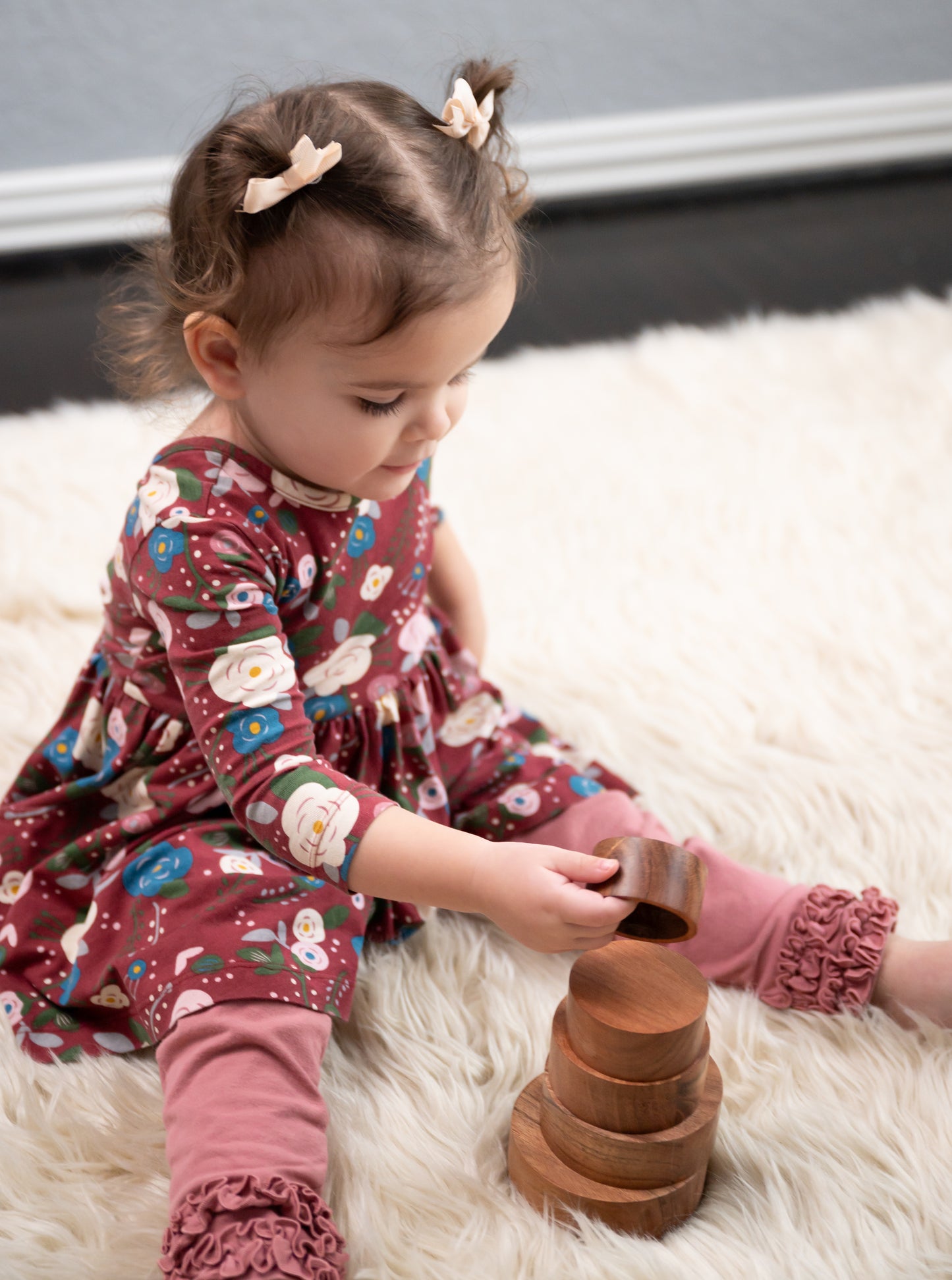 Wooden Sensory Stacking Bowls – Montessori Nesting Toy for Toddlers