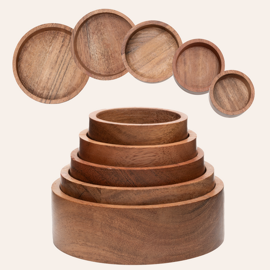Wooden Sensory Stacking Bowls – Montessori Nesting Toy for Toddlers